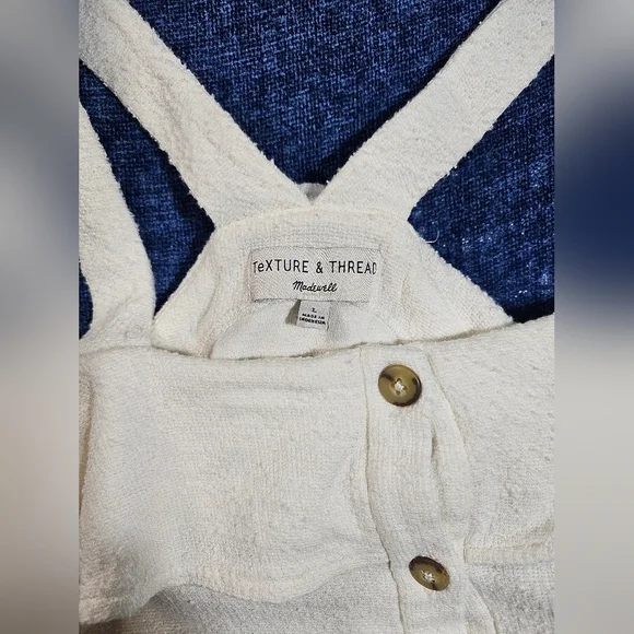 Madewell Texture & Thread Ruffle Tie Front Tank Terry Cloth Towel L - Picture 2 of 9